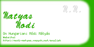 matyas modi business card