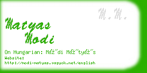 matyas modi business card